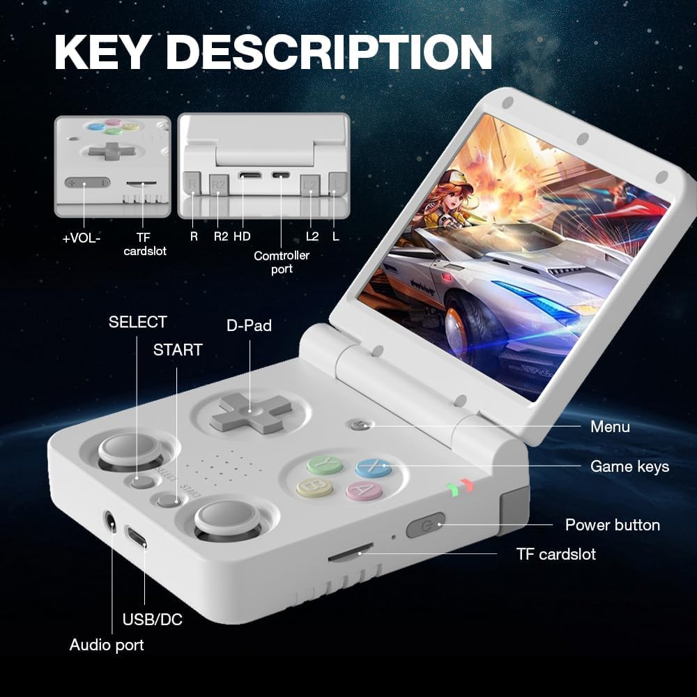 Amazon.com: Miyoo Flip V2 Retro Handheld Game Console, 3.5'' IPS